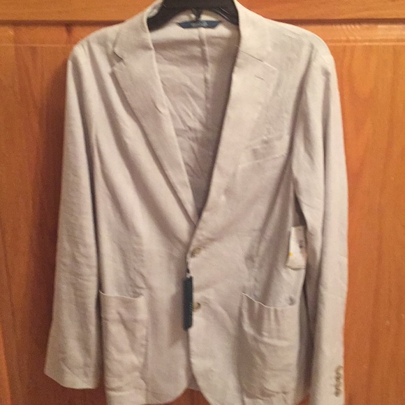 Perry Ellis Other - Perry Ellis Tan White  linen jacket. NWT.  Small
